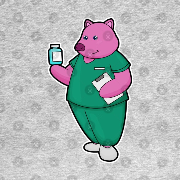 Pig as Nurse with Medicine by Markus Schnabel